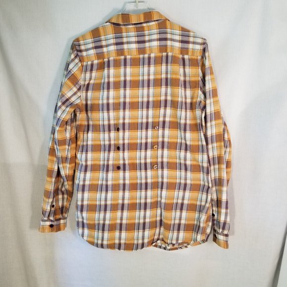 Horny Toad Long Sleeve Plaid Button Shirt Women's size S Burnt Orange and Brown - Picture 4 of 10